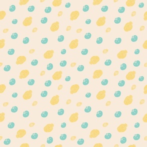  yellow blue and  Teal Strawberries and Blueberries diagonal stripes  spring easter 