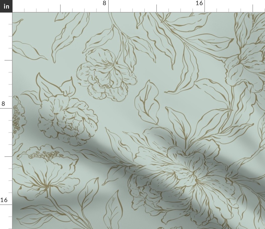 MINT AND OLIVE_PEONY_WIDER REPEAT