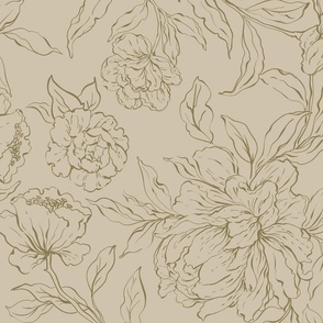 beige olive_ PEONY_WIDER REPEAT