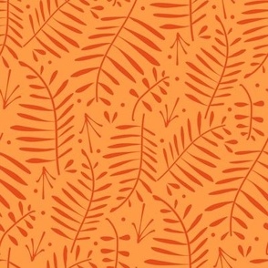 Modern Palm Leaves (M) Fronds Ferns Pumpkin 