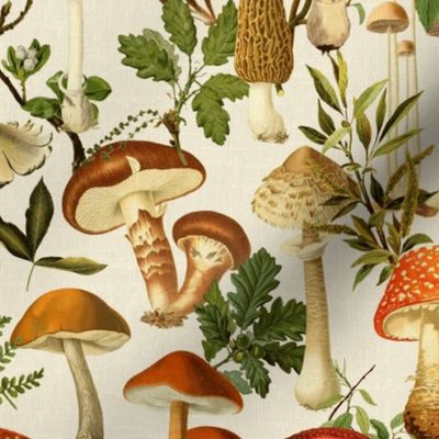 MUSHROOM FOREST - MEDIUM SCALE VINTAGE WARM CREAM