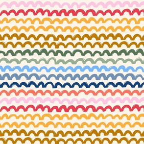 Joyful Scallop Stripes - Large Scale