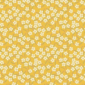 chamomile and lavender on yellow