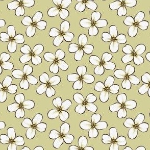 Vintage Flowers (medium leafy green) Playful Pets collection