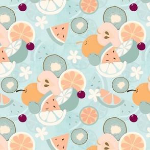 Tropical Fruits in pastel  NO AI