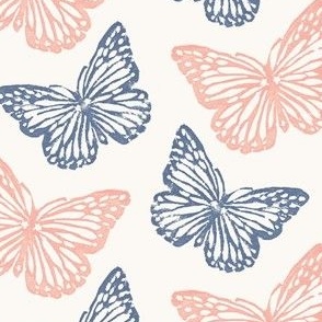 Hand-Carved Lino Cut Butterfly Pattern