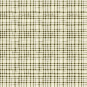 Small Plaid Blender Print for Fancy Pet Collars in Cream and Green