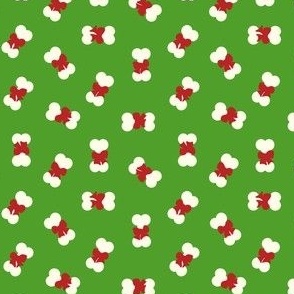 Dog Bones for Christmas on a Green Background