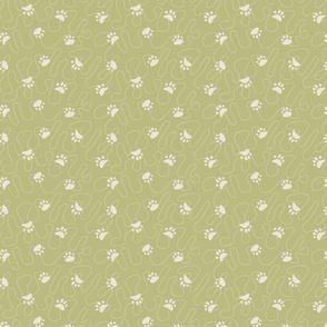 Small Pet Inspired Paw Print Coordinate in Chartreuse Green