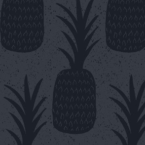 Black Pineapple Silhouettes on shadow grey
