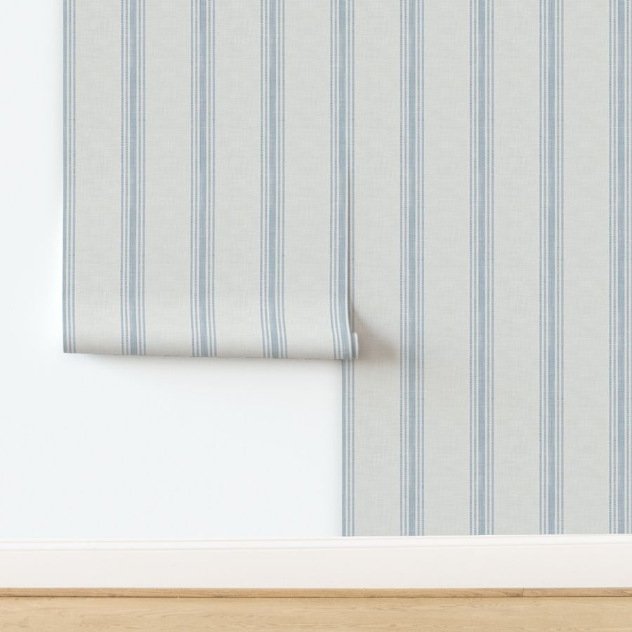 [L] French Blue Provincial Grain Sack - Wallpaper | Spoonflower