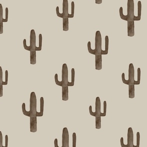 Boho desert - brown Saguaro dark L