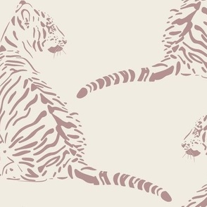 baby tiger_creamy white, dusty rose_baby animal nursery