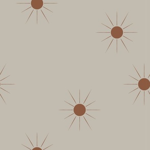 Boho Suns Scattered Amber Suns on Creamy Beige