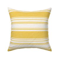 Linen Textured Yellow and Ecru Stripes