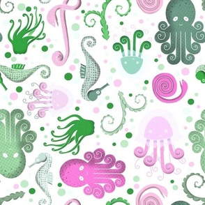 World Under the Sea // Pink and Green  