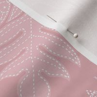 ulu blush palaka quilt and plain on blush 20x20
