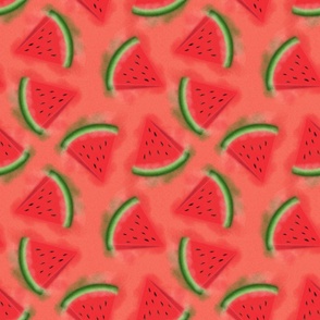 Watermelon Watercolour Slices Medium