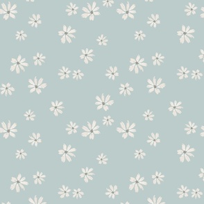 Daisy and  Dots Blue Daisies - SMALL (ZB23)