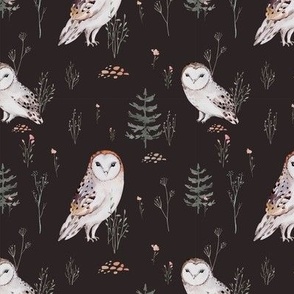Watercolor Owls Birds of Prey Wallpaper