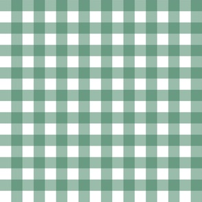 Gingham Green and white smaller scale