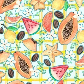 Tropical Fruits - Fabric by aiman-creates-official