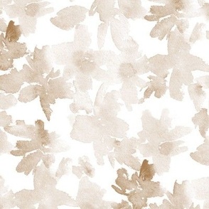 Bellagio florals in earthy neutral shades - watercolor loose flower bloom - tie die nature - painted artistic floral for modern home decor wallpaper nursery b161-5