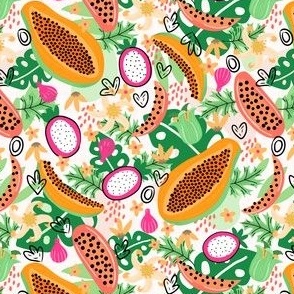 small// Papayas Mood Tropical Fruits Mix white