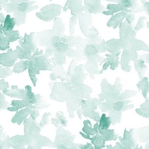 Mint Bellagio florals - watercolor emerald loose flower bloom - tie die nature - painted artistic floral for modern home decor wallpaper nursery b161-7