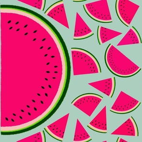 Watermelon Rex - Hot Pink Tropical Fruit - Large Scale