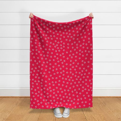 Ditsy Daisies on Bright Red - Large