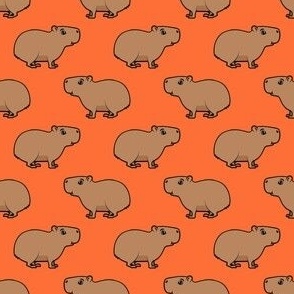 (small scale) Capybara - cute greater capybara - orange - LAD23