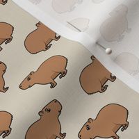 (small scale) Capybara - cute greater capybara - beige - LAD23