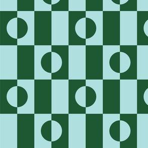 Optical Illusion Geometrics - Blue and Dark Green