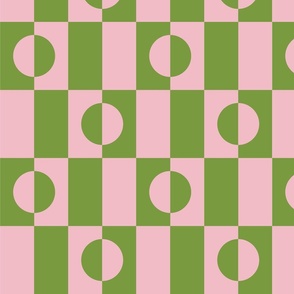 Optical Illusion Geometrics - Pink and Green