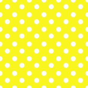 White Polka Dots on Yellow Background 6x6