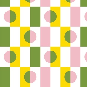 Optical Illusion Geometrics - Yellow, Green and Pink
