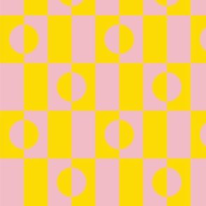 Optical Illusion Geometrics - Pink and Yellow