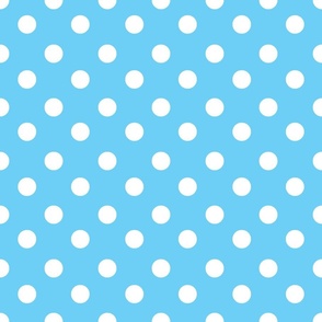 White Polka Dots on Blue Background 6x6