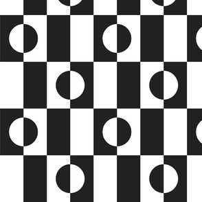 Optical Illusion Geometrics - Black and White