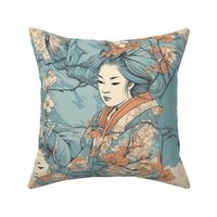 Japanese medieval engraving style hanami bloom-10