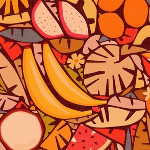 Tropical Fruits - Hot Summer Day, Tiki Vibes / Large