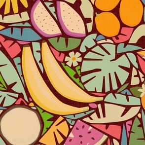 Tropical Fruits - Vintage Nature, Tiki Vibes / Large