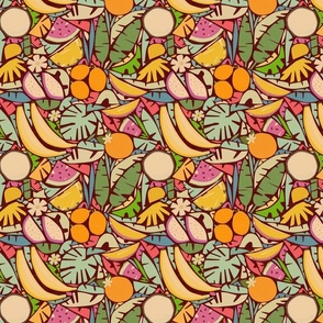 Tropical Fruits - Vintage Nature, Tiki Vibes / Medium