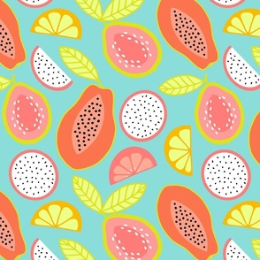 Summer Fruit in Turquoise