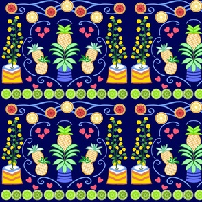 WHIMSICAL TROPICAL FRUIT IN REPEAT