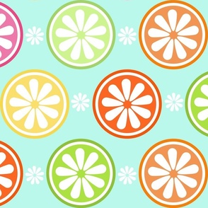 fruity citrus geometric wallpaper scale