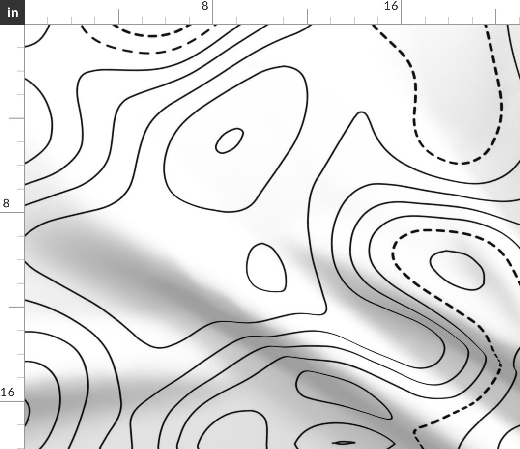 Mapping Contours, Ocean Depth Map, Map, Topographic, Lines, Black and White, Dots