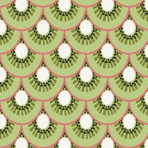 kiwi slices scales green and pink- medium