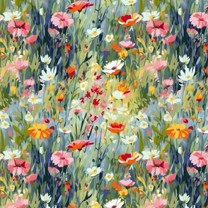 Vivid Colorful Floral Meadow